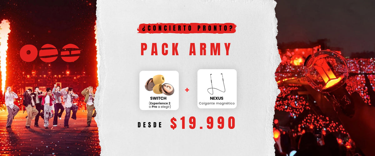 ¿Concierto pronto? Pack Army: Switch, Experience 2 o Pro + Nexus desde $19.990